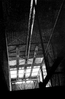 ireneusz borowski - linoryt punktowy - linocut